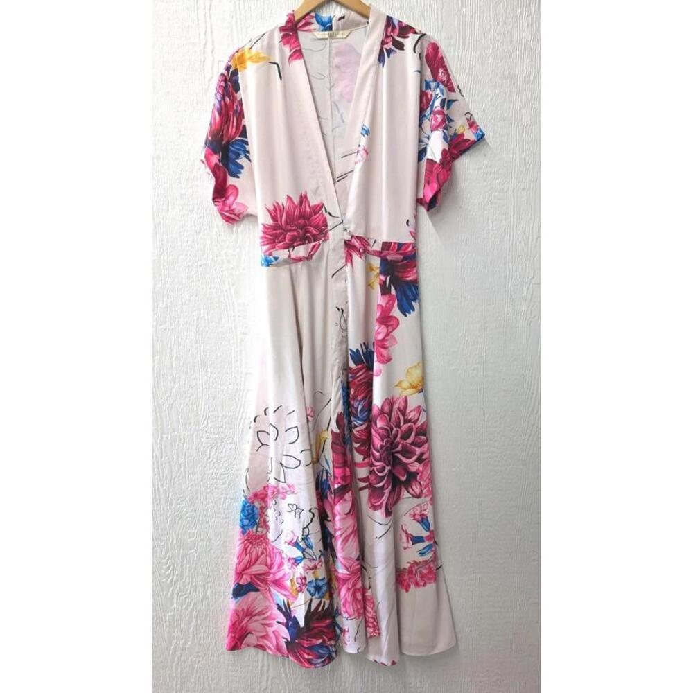 Wayward Fancies eShakti Floral Maxi Dress Spring Summer Wedding Plus Size 18